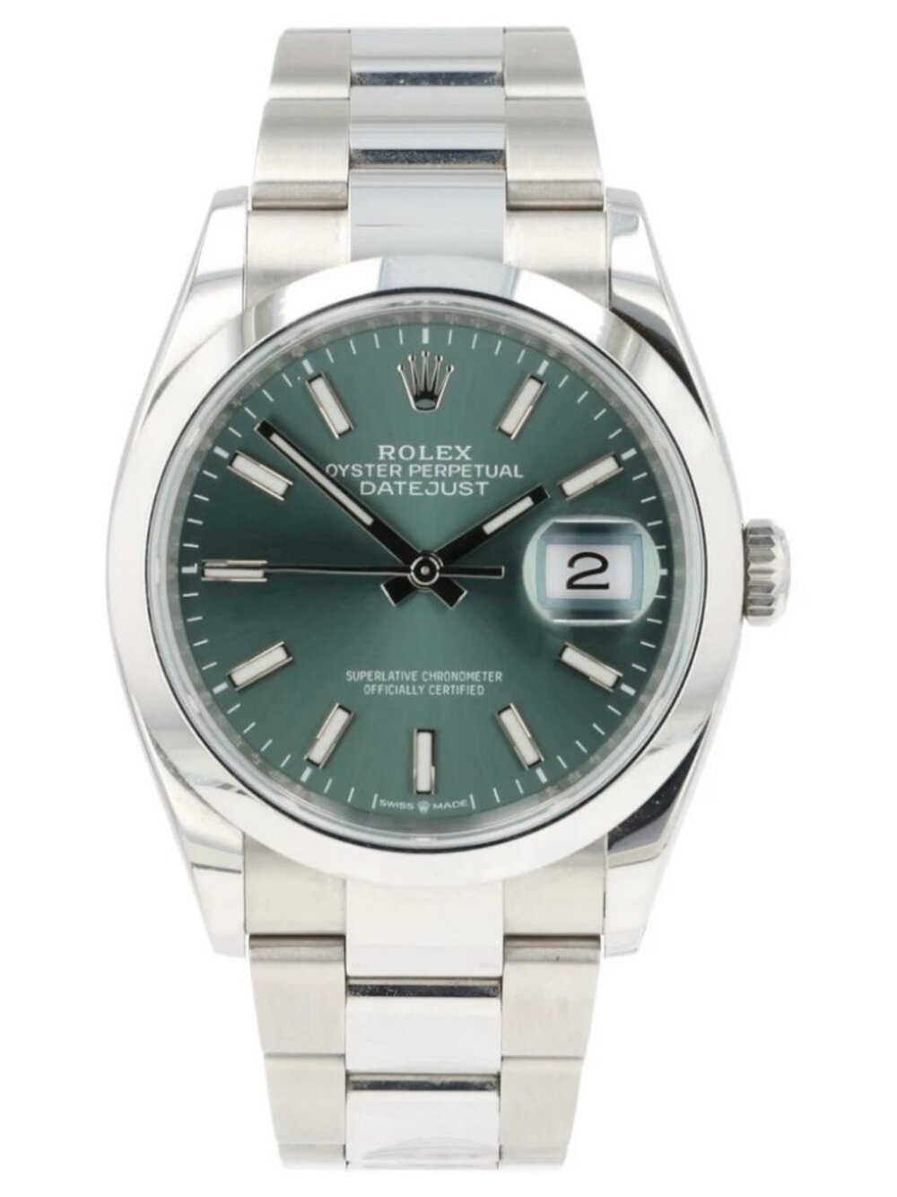 Rolex Datejust Mint Green Dial Stainless Steel 36mm Automatic Men’s Watch 126200